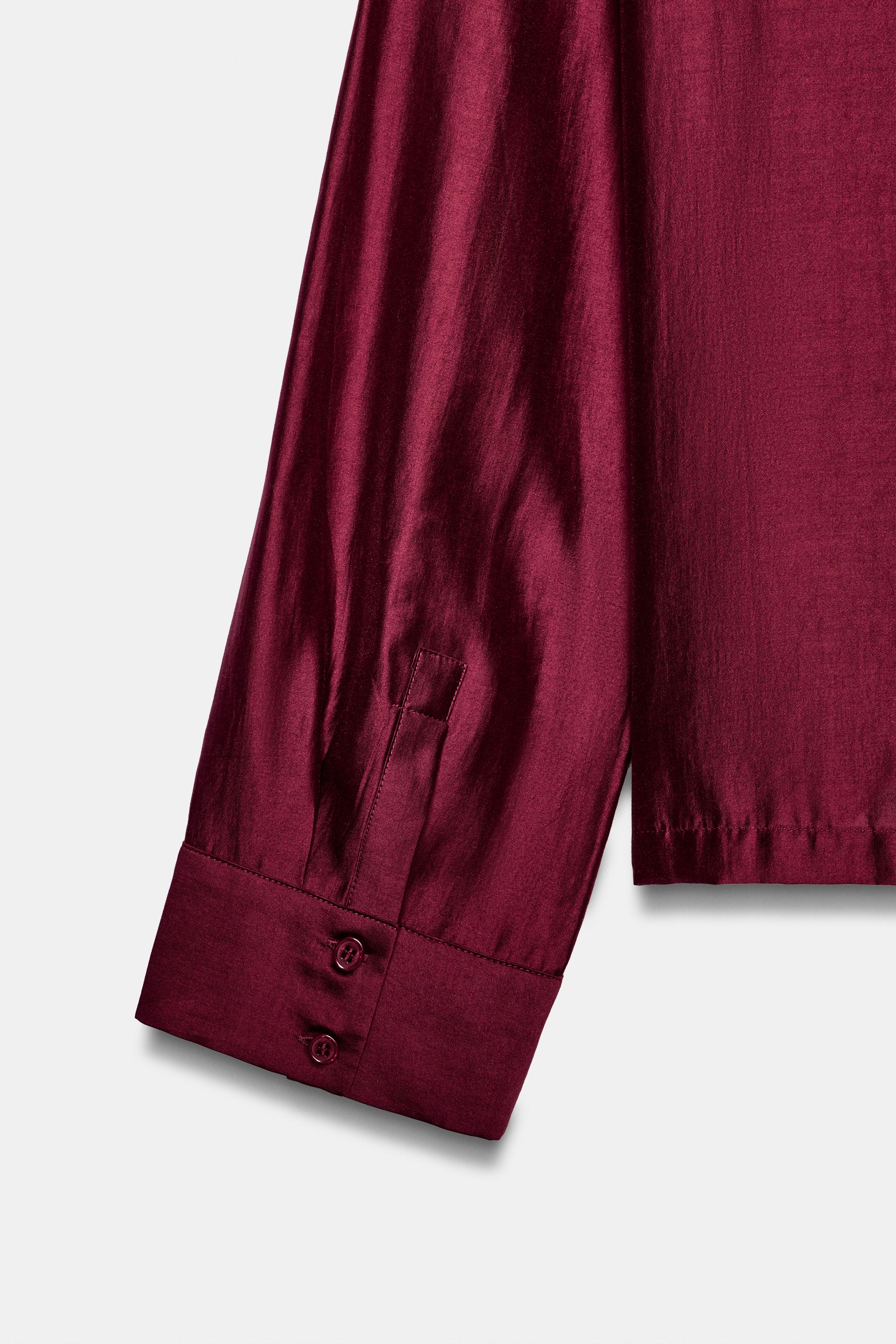 SATIN EFFECT FROG CLASP SHIRT ZW COLLECTION